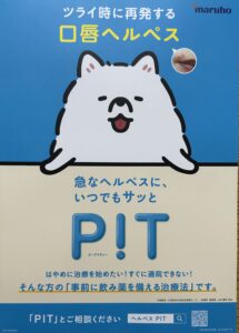 「急なヘルペスに、いつでもサッとPIT」がキャッチコピーの治療薬のご案内